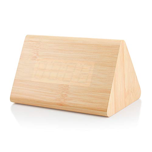 Gearonic Tm Wooden Alarm Clock, Modern Triangle Wooden Wood Alarm Digital Desk Clock, Displays Time Date Temperature Calendar, 7 Level Adjustable Brightness Led - Bamboo #TOP2