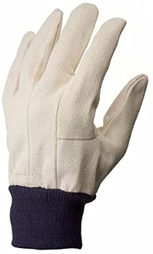 G & F Products 7407L-12 Men's Glove Cotton Canvas Work Gloves, Sold by Dozen, Large, White 12 pairs