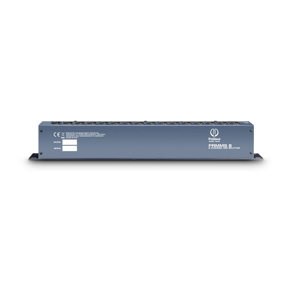 Palmer RMMS 8 - Mikrofon-Splitter, 8 symmetrische XLR Eingänge, 8-Kanal, blau, 19"
