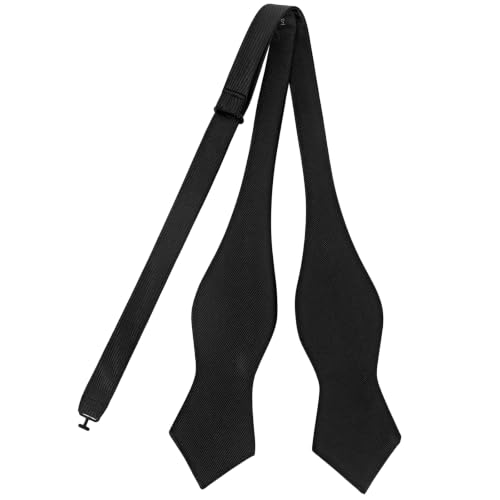 Image of GUUNIEE Men's Exquisite Woven Silk Self Bowtie Solid Diamond Bow Ties