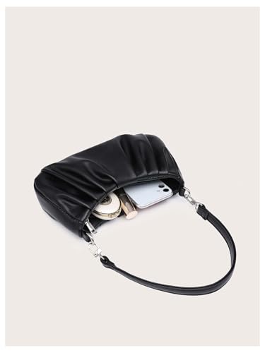 Milumia Women's Shoulder Bag Retro Ruched Top Handle Clutch Handbags4