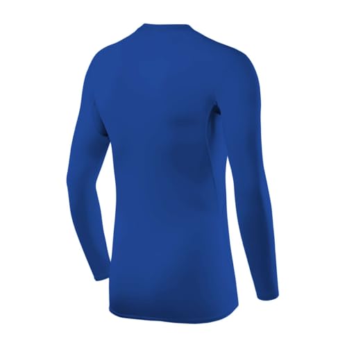 TCA Men's HyperFusion Compression Base Layer Top Long Sleeve Under Shirt - Crew Neck - Dazzling Blue, S - Image 3