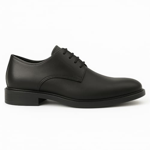 Image of Mens Tuxedo Dress Shoes Classic Formal Oxfords Faux Patent Leather Shoe Lace-up Dress Shoes for Business Wedding Suit Black