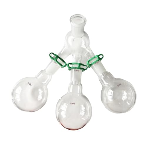 Récepteur de laboratoire à court trajet étanche 24/40 à trois flacons de 250 ml