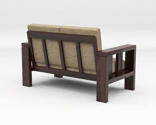 Image of Sheesham Wooden 7 Seater Sofa Set for Living Room | Solid Wood Sofa | Rosewood Sofa Set for Home & Office | Lounge (Walnut, 7 Seater)