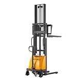 APOLLOLIFT Semi-Electric Pallet Stacker 3300Lbs Cap 118' Lifting Height Lift Stacker with Fixed Legs for Open Bottom Pallet