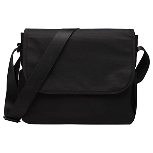 Lizbin Sac à Bandoulière Décontracté, Messenger Bag Vintage pour Hommes et Femmes, Cartable Résistant à l'Eau (Noir)