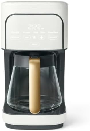 Wonderful Programmable 12-Cup Coffee Maker with Touch Controls, Auto Brew Timer, 1200W, 3 Brew Strengths, Keep Warm, Dishwasher-Safe, Premium Countertop Coffee Machine (White)