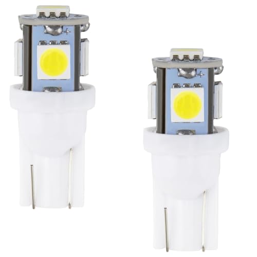 Sixzoo 2PCS 194 LED Bulbs 6000K License Plate Light Bulb T10 168 W5W 2825 5SMD 5050 Chips LED Replacement Bulbs 12V Wedge LED Light Bulb for Car Dome Map Courtesy License Plate Lights (White)