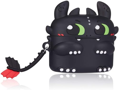 Image of Cartoon Silicone Case Compatible with Apple AirPods Pro 2 Case Cover - Cute 3D Shockproof 360 Protective Skin Cover with Keychain | AirPods Pro 2nd Gen Case (Toothless)