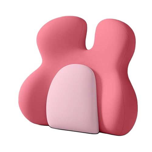 Lumbar Support Pillow, Cojín de Espuma de Memoria para la Parte Inferior de la Espalda para la Silla de su Hogar Silla de Oficina y Asiento para el Automóvil,Rosado