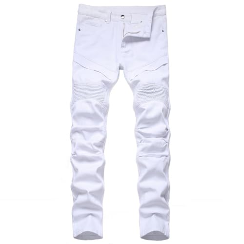 Men's Colorblocked Slim Fit Jeans Casual Fashion Design Jeans Streetwear Hip Hop Currents Denim Pants