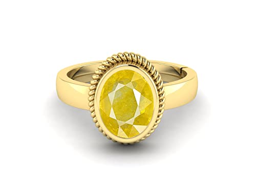 Bague saphir jaune naturel ajustable | Plus de problème de taille