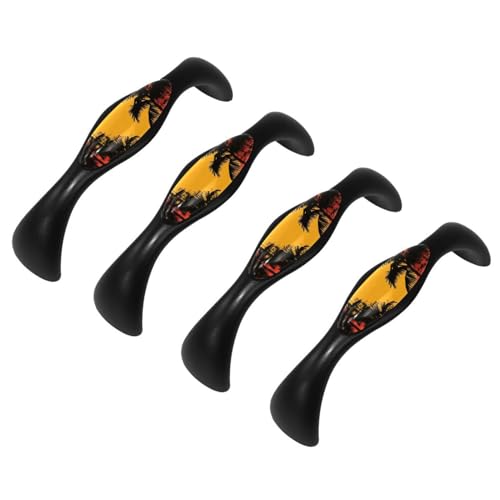 JAVENPROEQT Patrón de puesta de sol tropical con siluetas de palmeras