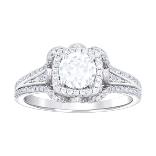 Bague de fiançailles en argent 925 et zircone cubique éclat diamant 10,7 mm
