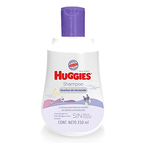 Cuidados E Higiene, Drugstore Huggies Sueños de Lavanda, Shampoo para Bebé con Lavanda y Caléndula, Hipoalergénico, 250 ml