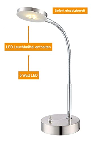 LED Schreibtischleuchte aus Metall und Acryl flexibel 1 flammig (Schreibtischlampe, Nachttischleuchte, Nachttischlampe… – Bild 7