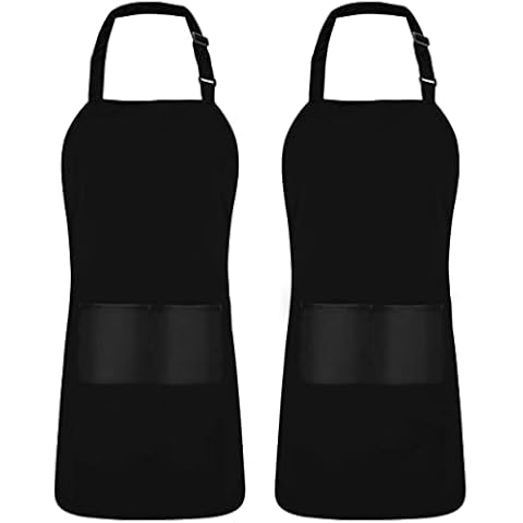 Utopia Kitchen - Pack de 2 delantales ajustables con 2 bolsillos Cover
