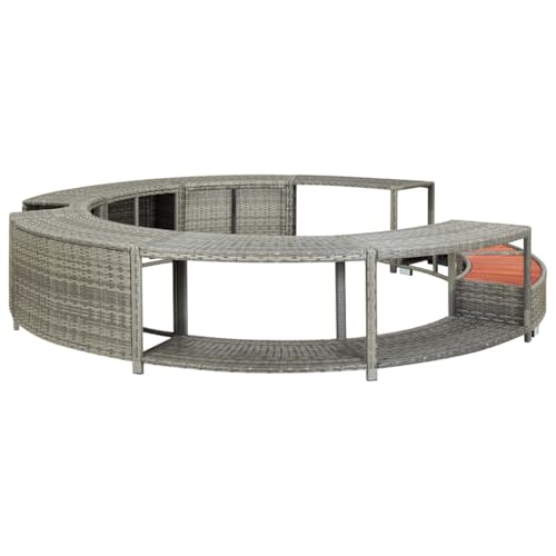 vidaXL Cadre de Bain à Remous, Cadre de Spa Résistance aux Intempéries, Enceinte de Spa, Contour...