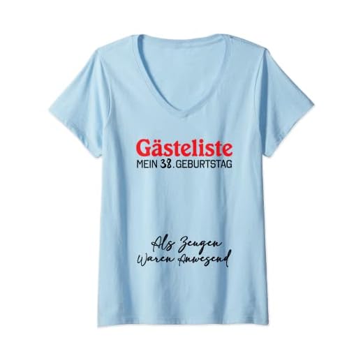 Mujer Gästeliste Mein 38. Geburtstag Libro de visitas Firma Camiseta Cuello V