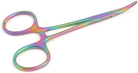 Multi Titanium Rainbow Color Mosquito Hemostat Locking Forceps 3.5" Curved Pliers Stainless Steel Multipurpose Ideal Hemostats for Nurses, Fishing Forceps, Crafts and Hobby 3-1/2" Clamp image 4