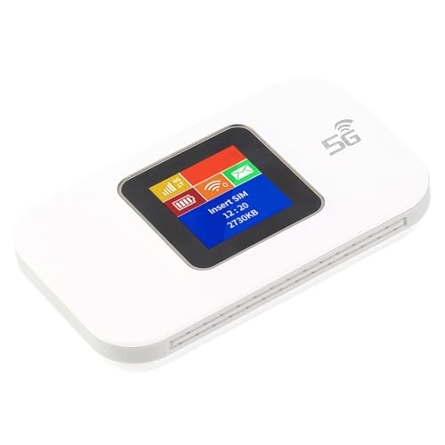 Image of aqxreight 4G Portable WiFi 1 44in Color Screen Mobile WiFi Hotspot Router with Micro SIM Card Slot for Phone Tablet Laptop Black Internet Supporting High Use Frequency Provide LTE (White)