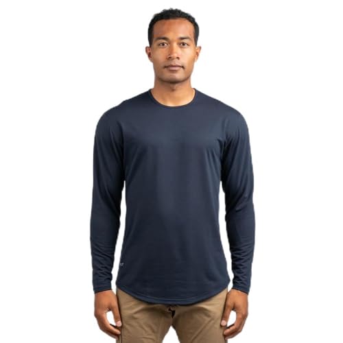 BYLT Mens Drop-Cut Long Sleeve Men's Shirt – Plain Shirt for Men