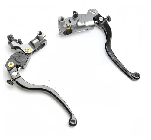 Levier d'embrayage et de frein 19RCS gris pour moto de course avec support gauche 22mm