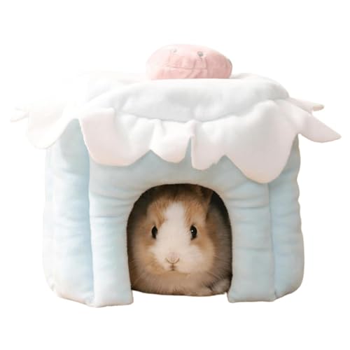 Cama cueva de hámster cálida y casa de invierno para mascotas pequeñas como cobayas 2