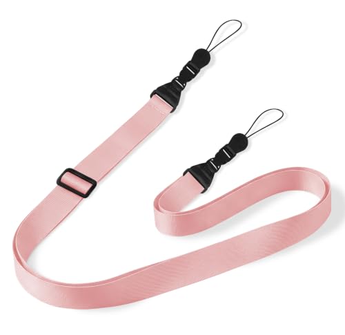 Gowjaw Sangle appareil photo nylon rose ajustable, lanière cou