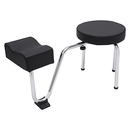 zoeyeeC Black Pedicure Stool for Nail Tech, All-in-One Adjustable Foot Rest, Spa Chair with Anti-Slip Pad, Pedicure Stool Leg Rest Stand for Beauty Salon/Home Studio/Nail Tech Spa
