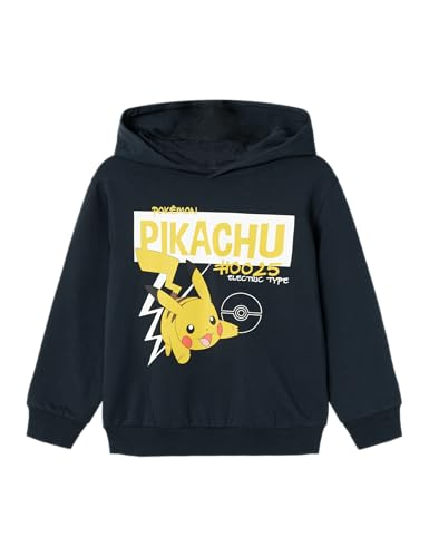 NAME IT NKMSHEPARD Pokemon NREG Sweat WH BRU Sky, Sudadera con Capucha Niños, Dark Sapphire,