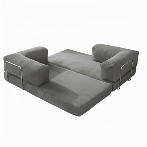 Image of Torque Vegas Three Seater Sofa Cum Bed for Sleeping-Grey | Premium Suede Fabric 3-Seater Double Foam Fold Out Sofas Bed | Convertible 3-in-1 Sofa Cuma Bed for Office
