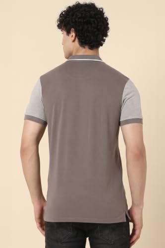Image of Allen Solly Men's Polo T-Shirt | Polycotton Blend | Color-Block Design | Regular Fit | Smart Casual Wear