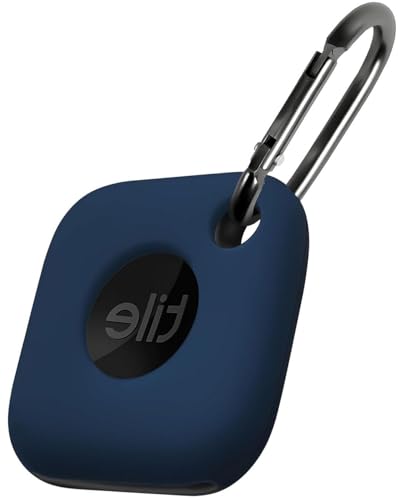 Geiomoo Silicone Case for Tile Mate 2024, Tile Mate 2022 Tracker, Soft Flexible Scratch Resistant Cover with Carabiner (Navy Blue)
