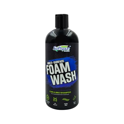 Image of SOFTSPUN Essentials 500 ML Car & Bike Premium Liquid Shampoo | Extra Suds, Removes Tough Dirt & Grime | pH Neutral | Works with Bucket & Foam Cannon