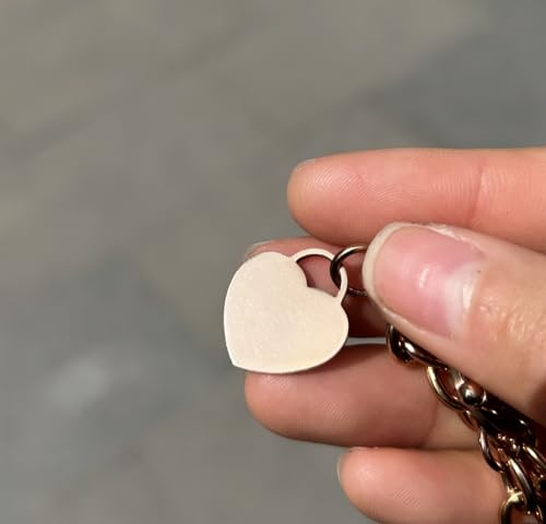 Wanggao Stainless Steel Rose Gold Love Link Chain Blank Heart Charms Bracelet For Women Fits 6.27-7.24'' Wrist Toggle Clasp Closure… thumb #7