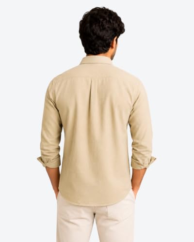 Image of Arvest Men's Solid Linen Casual Shirt | Regular Fit | Breathable | Full Sleeve