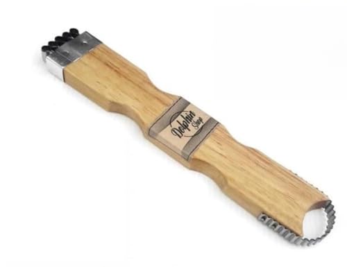 Dolphin Shop, Coconut Grater Wooden Handheld Scraper and Shredder for Fresh or Baby Coconut Meat Size 7 x 1.3 x 0.5 inch, Easy to Use, Portable