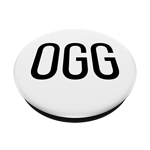 OGG Kahului Airport Code Hawaii Airport Code OGG PopSockets Swappable PopGrip, Black - Image 2