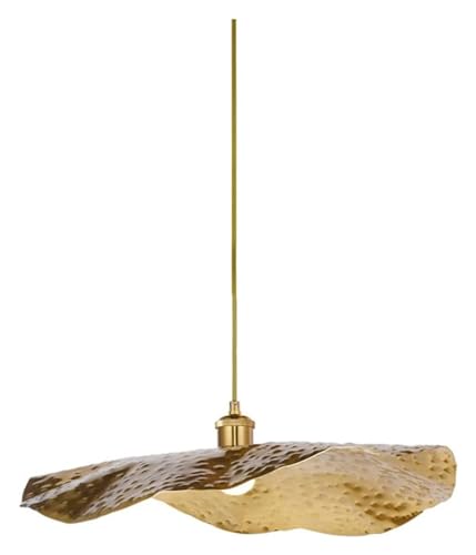 Suspension plafonnier lotus laiton or 50cm pour sublimer un salon sombre