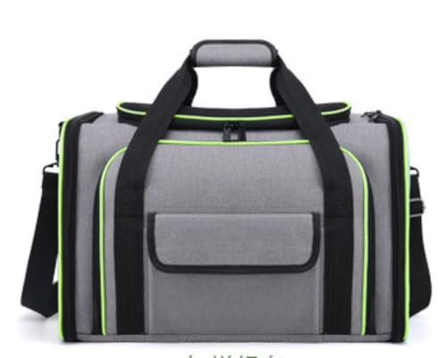 猫ペットリュック 犬リュックタイプ メッシュ付き 小型犬用 折りたたみ式 軽量 子猫や中型〜大型猫に適用 シートベルトで固定可能 お出かけ/キャンプ/ドライブ/旅行/入院/防災/避難用 携帯用リュック (グレーグリーン)