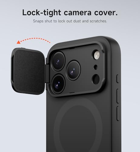 Image of SURITCH for iPhone 17 Pro Max Case with Camera Control Cover, Camera Cover and Adjustable Kickstand, Compatible with MagSafe, Shockproof Bumper Protective Cases 6.9 Inch, Black