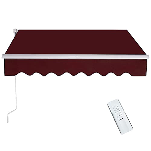 Tenda da Sole Manuale Avvolgibile Elettrico, Tenda da Sole a Muro con Bracci Estensibili e Manovella,Tettuccio Parasolo Ideale per Giardino e Balcone,Tenda da Sole motorizzato per Esterno,#5,3x2.5m