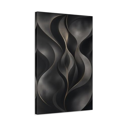 Toile abstraite dorée pour sublimer un mur blanc vide au-dessus du mobilier