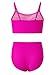 blibean Teen Girls Swimsuits Two Piece Bikini Sets Big Girl Summer Fashion Boho Hawaii Swim Bathing Suits Solid Beach Swimwear Sets Traje Baño Niñas Size 14-15 Year Old Rose Pink