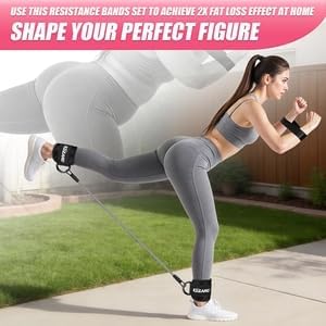 Ankle Resistance Bands with Cuffs, Resistance Bands Set for Working Out, Leg and Glute Exercise Bands – Home Gym Workout Equipment for Women, Booty Building, Pilates, Rehab, Physical Therapy - Image 5