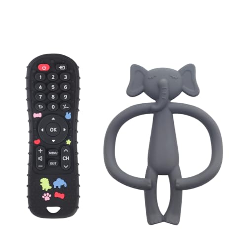 Mando Juguete Bebé KEMUZ - 2 Unidades de Mordedor Sensorial para Dentición, Silicona Suave Sin BPA, Alivia Encías y Estimula el Desarrollo, Juguete Educativo para Niños y Bebés (Pack de 2)