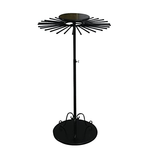 UWYTGF Black Floor Standing Swivel Scarf Hanger Rack,Holds 30/45 Belts - Hanging Twirl Ties Shawls Display Holder for Closet Organizer,Bedrooms,Mudrooms&Dorm Room,Diameter 70Cm/27.5