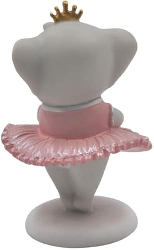 Miniatura 4 de Comfy Hour Figura de vestido rosa de elefante bailarín de 5 pulgadas, decoración de pastel de elefante, estatua coleccionable, decoración de